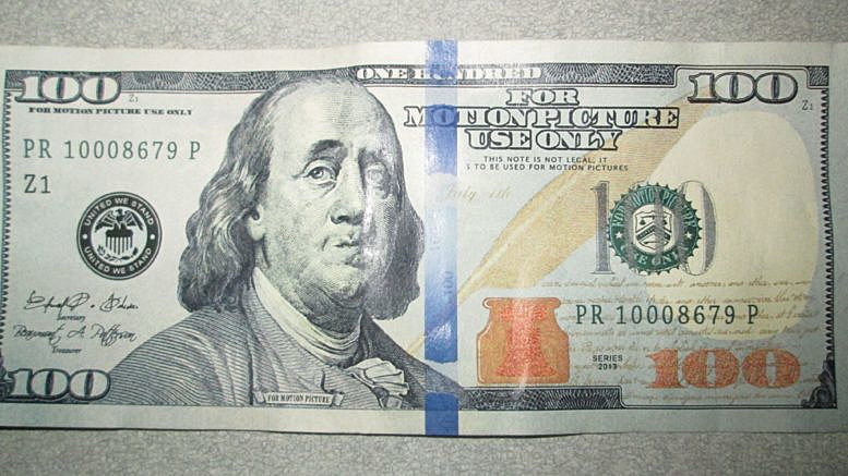 Counterfeit bill with words "for motion picture use only" found - 610 KONA